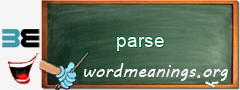 WordMeaning blackboard for parse